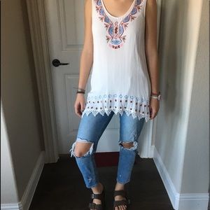 Long altard state embroidered top!